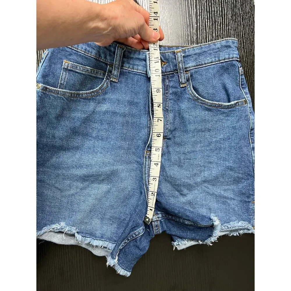 Vintage 90’s Lee High Waisted Jean Shorts with Cut-off Hem